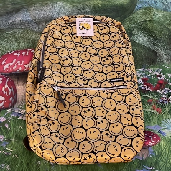 CONCEPT ONE Smileyworld Backpack, Yellow/Grey, NWT main image 9
